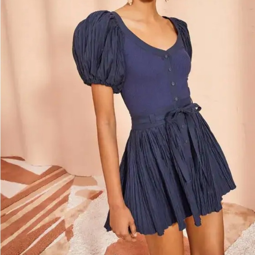 Ulla Johnson Navy Vinny playsuit